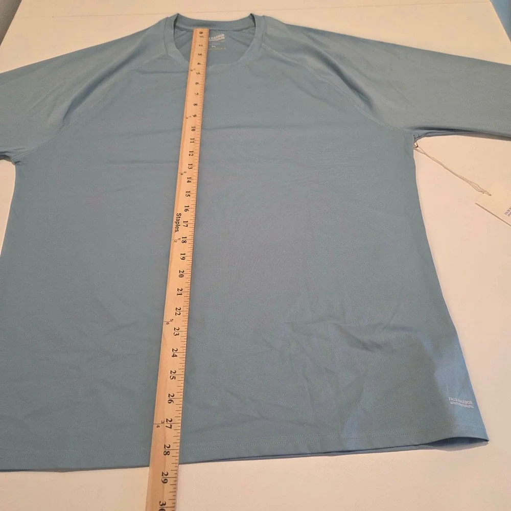 Fair Harbor Mens Rashguard Bay Blue XL UPF 50 Long Sleeve Swim Shirt Beach NWT